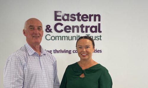 David Clapperton (ECCT) and Amy Bowkett (Hawke's Bay Foundation)