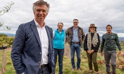 Outgoing Trustee Sam Howard with four of his eight fellow Board Members Sarah Mulcahy, Craig Hay, Jules Nowell-Usticke and Cam McLeay. 