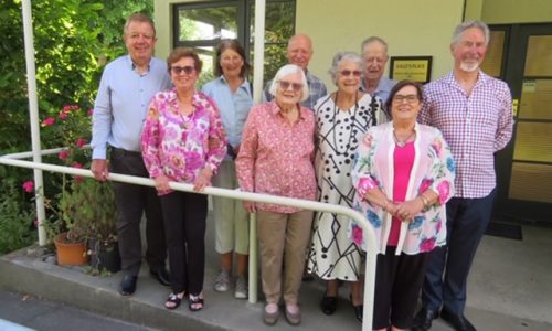 Long serving A.F.B Lusk Club Home Trust supporters including Treasurer Laura Bakker (second from the left) and Chair Murray Ward (pictured right)